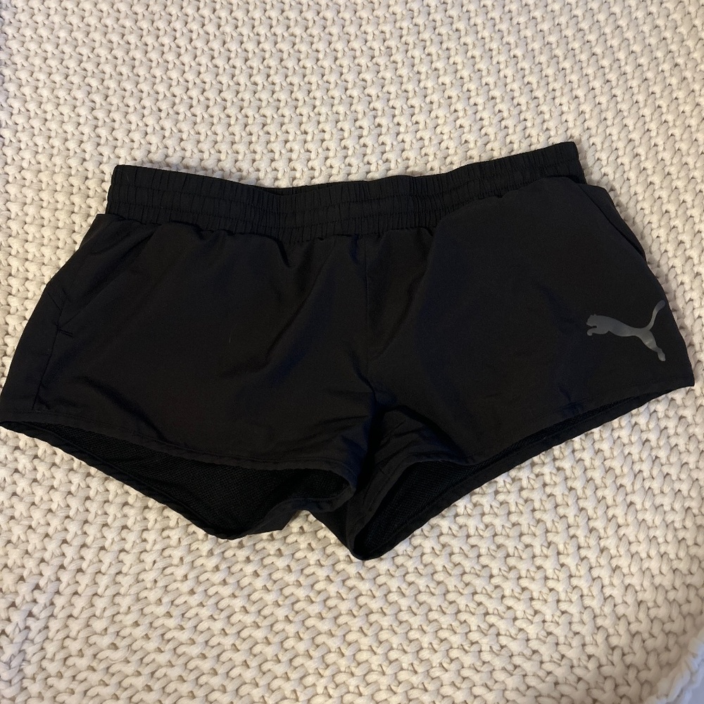 Puma black workout shorts
